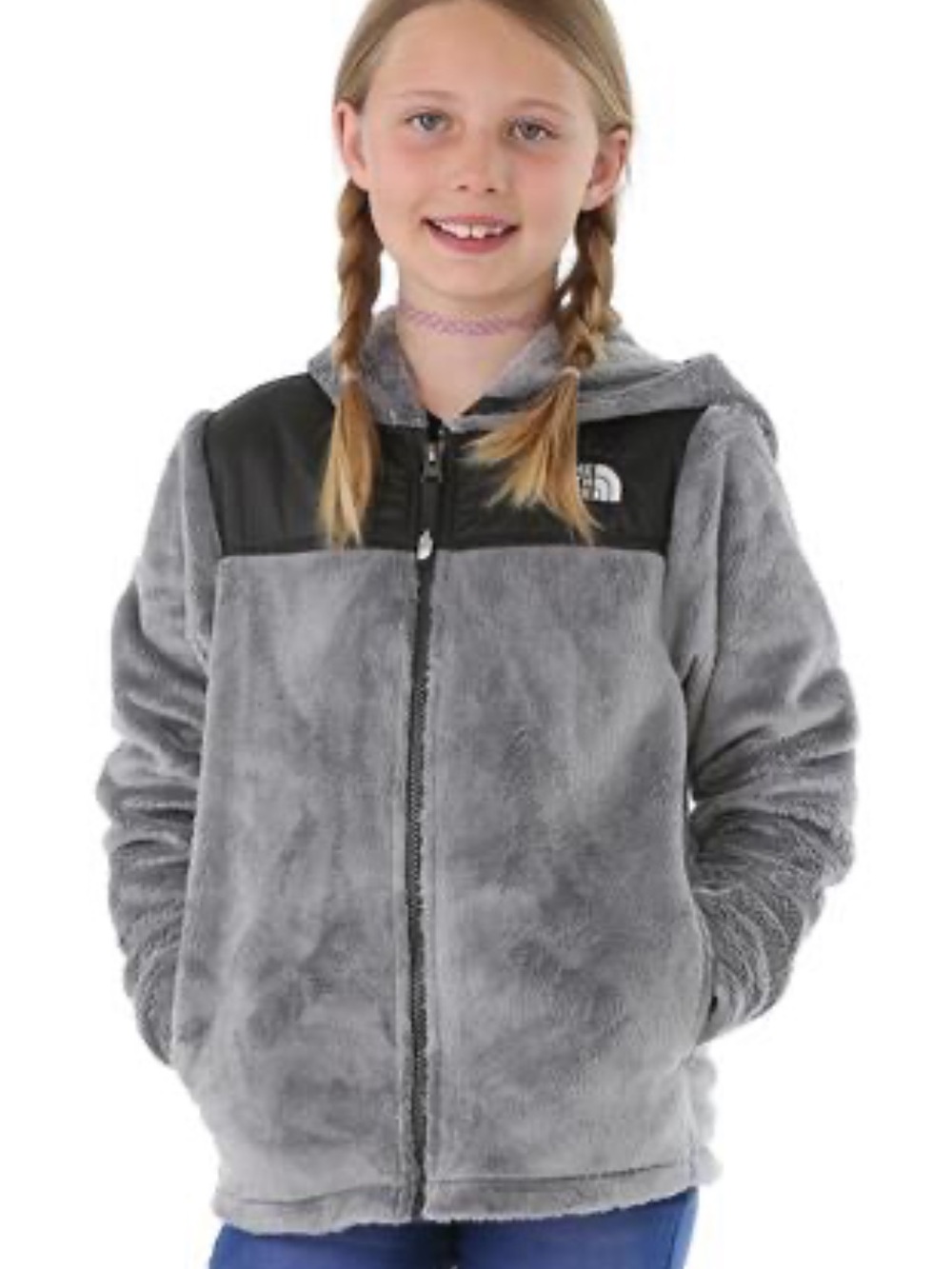 The North Face Girls Oso Hoodie Black and Grey Size Medium 10-12